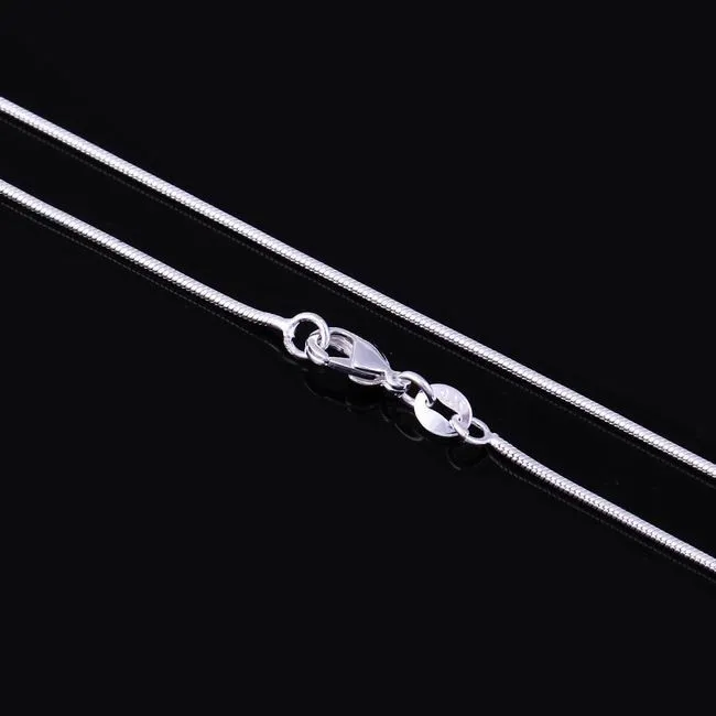 Big Promotions ! 925 Sterling Silver Smooth Snake Chain Necklace Lobster Clasps Chain Jewelry Size 1mm 16inch --- 24inch