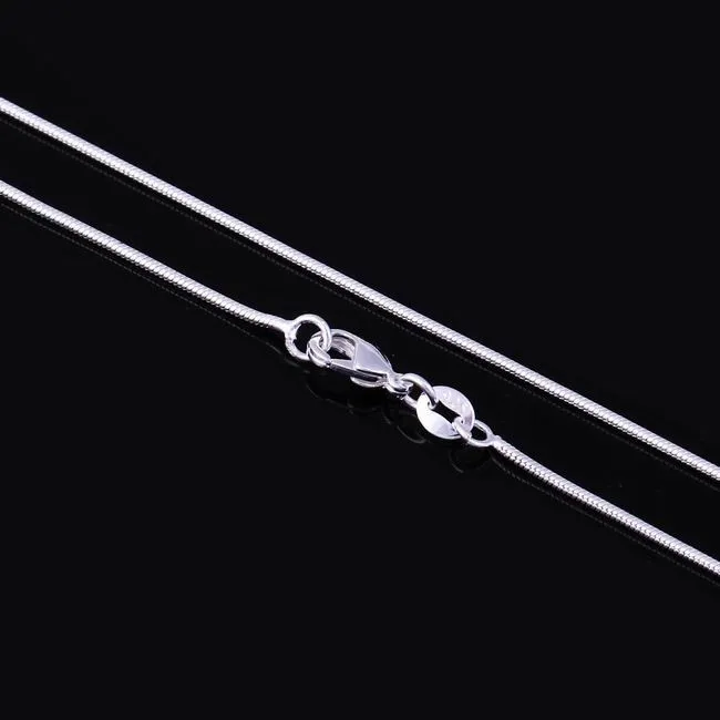 Grote Promoties! 100 stks 925 Sterling Zilver Smooth Snake Collier Kreeft Sluitingen Ketting Sieraden Maat 1mm 16inch --- 24inch