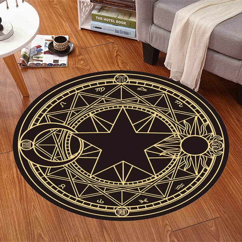 Anime cardcaptor sakura kinomoto sakura estilo redondo decoração tapetes macios anti-skid shaggy área casa quarto tapete tapete mat213e