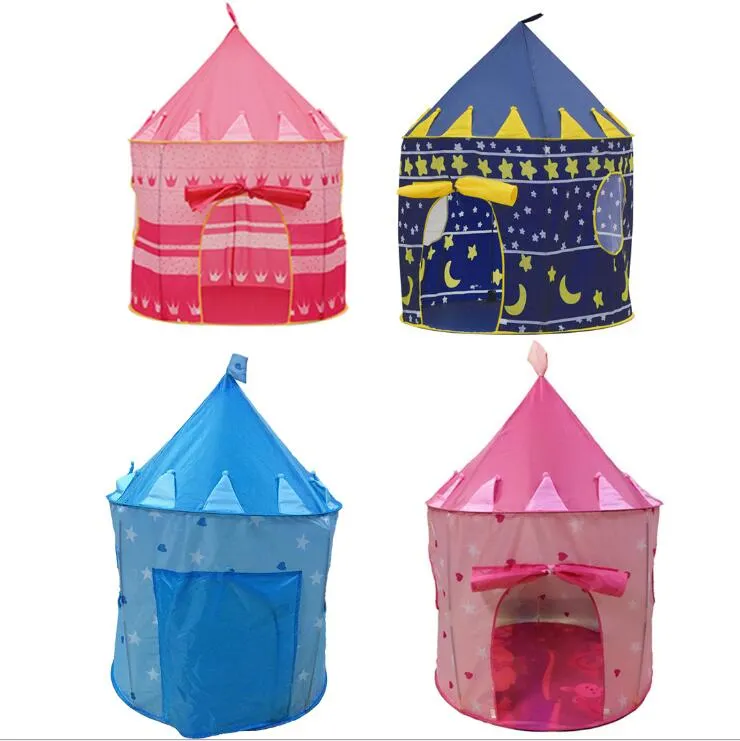 Crianças jogam tendas príncipe e princesa tenda infantil infantil casas de caça de tenda externa 4 cores para escolher