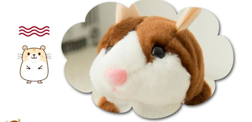 Mignon 15cm Anime Parlant Hamster En Peluche Cartoon Poupée Jouets Kawaii Parler Parler Son Record Hamster Parler Des Cadeaux De Noël pour Enfants