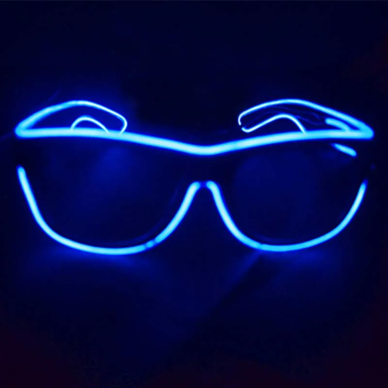 Enkla El Glasses El Wire Fashion Neon LED Light Glow Sun Glasses Rave Costume Party DJ Bright Solglasögon9167955
