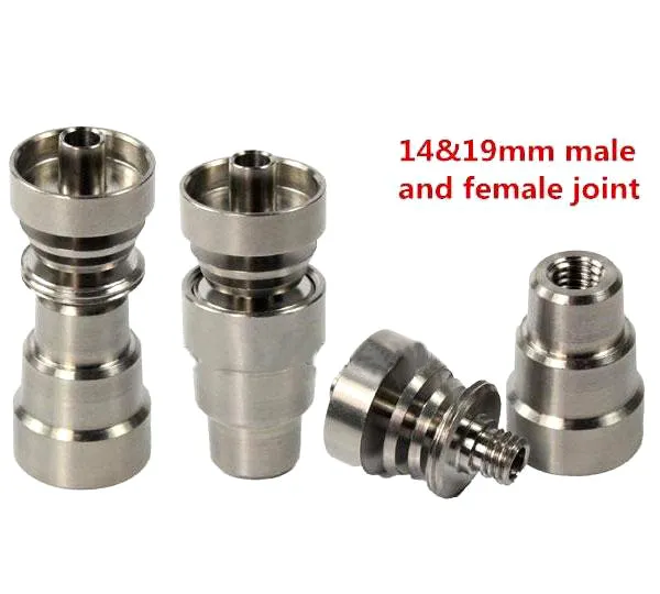 チタンネイル10mm14mm19mmジョイント2 in 16中の1 6中の1 6 in 1 6男性と女性のDHLのための1つのドームレスチタンネイル