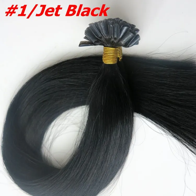 100g 100Strands Pre bonded nail u tip Human hair extensions 18 20 22 24inch Straight Brazilian Indian hair extension