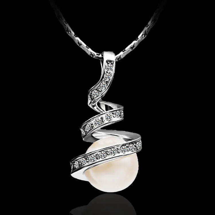 Sonderangebot 925er Silbergold18k Roségold Perlenkette Weihnachtsmode 925er Silber Halskette Schmuck KOSTENLOSER Versand 1389