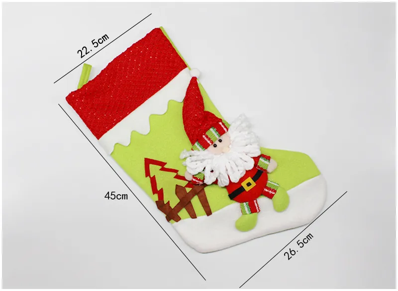 New Arrival Christmas Stocking Gift Bag Santa Claus Snowman Elk Pendant XMAS Decoration XMAS Ornaments Socks HH7-242