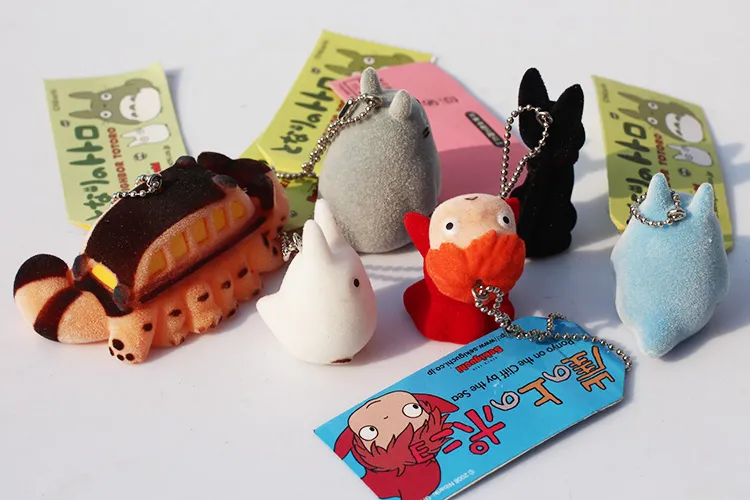 Japon Hayao Miyazaki Çizgi Film Film My Komşum Totoro Ponyo Cliff Kikis Teslim Hizmeti Figürü Oyuncak Keychains5902071