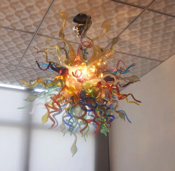 % 100 Ağız Üflemeli CE UL Borosilikat Murano Cam Dale Chihuly Sanat Yüksek Kaliteli Modern Kristal Tavan Lambası