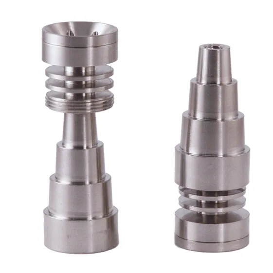 6 in 1 Universal Domeless 티타늄 네일 티타늄 GR2 손톱 10mm 14mm 18mm 유리 봉 물 파이프 6-in-1 Titanium Dab Nail Dab Rig