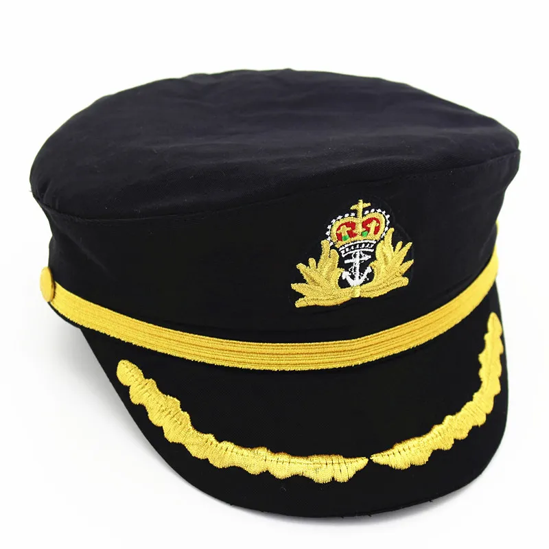 Coton marine chapeau casquette pour hommes femmes enfants mode plat armée casquette marin chapeau capitaine uniforme casquette garçons filles pilote casquettes réglable280H