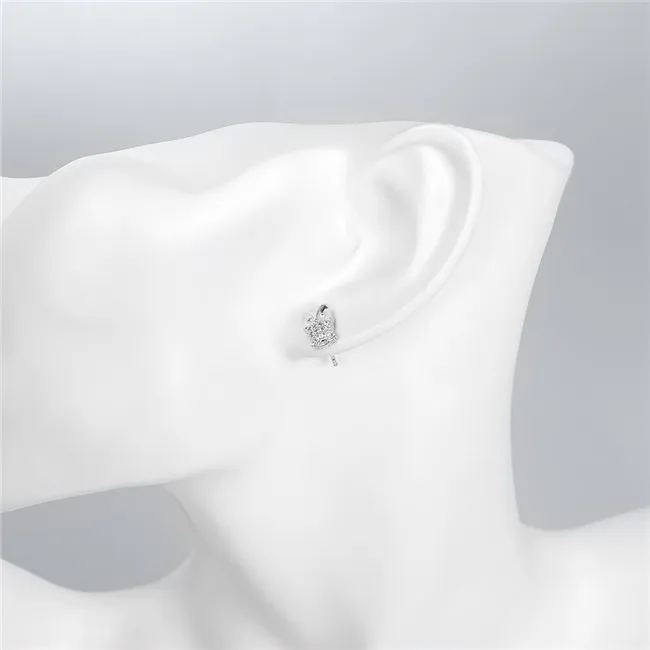 New Design Real 18K Platinum 도금 CZ 다이아몬드 올빼미 스터드 이어링 패션 보석 파티 크리스마스 선물 무료 배송