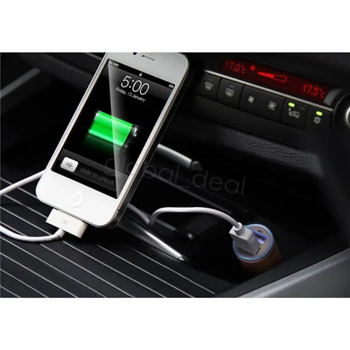 New Metal Alloy Shell 2.4A 1A 2-port Dual USB Universal Car Charger for Samsung