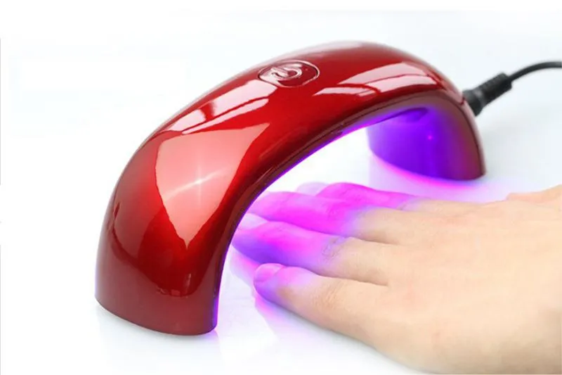 DHL Nail Dryers 9W LED Mini lampada polimerizzante portatile Macchina a forma di arcobaleno per gel UV Smalto per unghie Strumenti per nail art Mini essiccatore per unghie