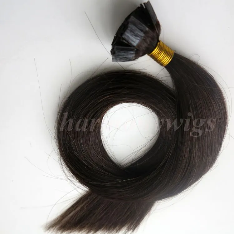 미리 보세 된 인간의 머리카락 확장 머리 끝 머리 50g 50Strands 18 20 22 24inch # 2 / Darkest Brown 브라질 인도 머리 제품