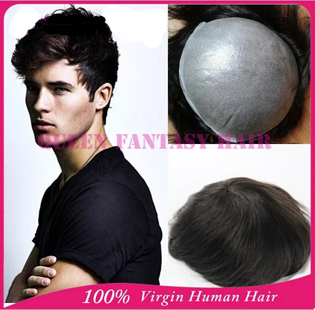 Cheap Price human hair toupee for man black color indian remy hair full PU thin skin injected hair piece 7 Cheap Price human hair toupee for man black color indian remy hair full PU thin skin injected hair piece 7