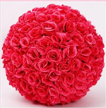 Artificial silk rose ball Wedding silk Pomander Kissing Ball flower ball decorate flower garden market decoration FB005