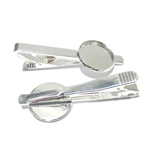 Beadsnice piezas de clip de corbata accesorios de joyería de latón clip de corbata en blanco con ajuste de bisel redondo de 16 mm ID 23044