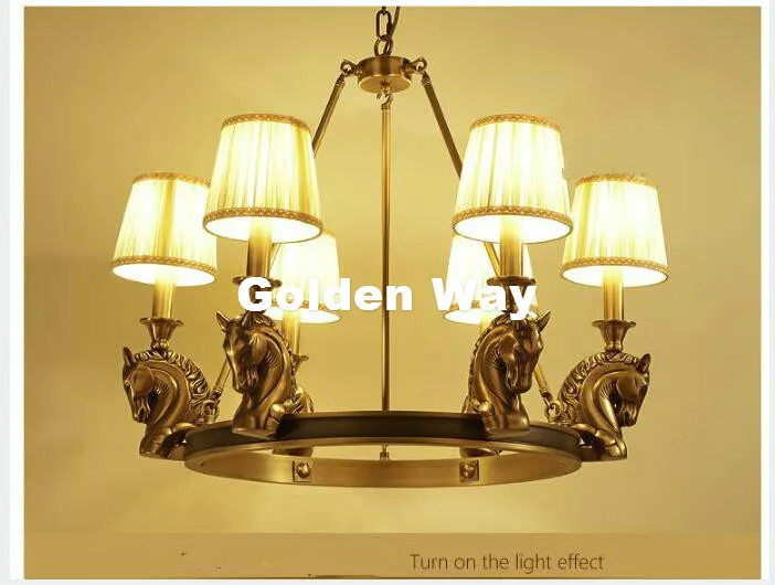 Copper Pendant Lamp Brass Hanging Light Candle Chandelier Nordic Suspension Lighting American Stylish Pendant Lamp