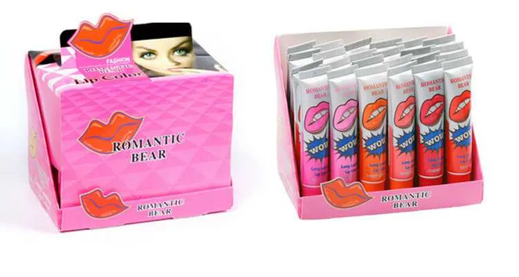 Lip Gloss Peel-off varar i 24h Nej Stain Marine Collagen Läppstift Balm Växt Romantisk Björn 6 Färger Makeup Fuktgivande Läppmask