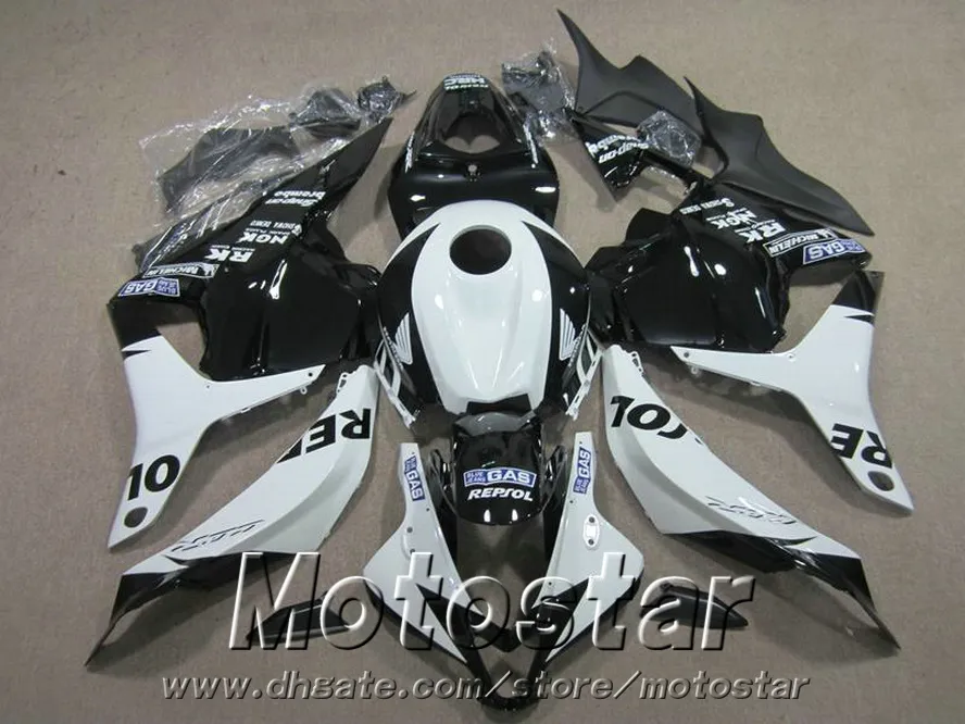 7 Geschenken + Motorfiets Verklei voor Honda Injectie CBR600RR 09-11 White Black Repsol Fairing Kit CBR 600 RR 2009 2010 2011 YR51