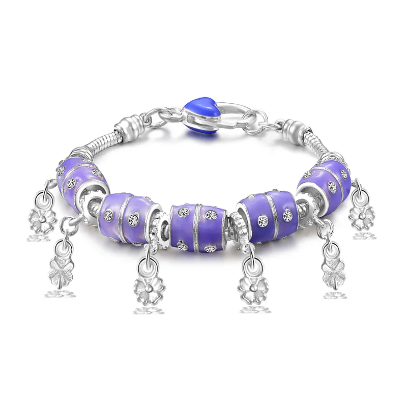 Livraison gratuite avec numéro de suivi Top vente 925 Bracelet en argent bleu amour Panla Bracelet bijoux en argent 10 pièces/lot 1515