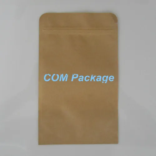 Venta al por mayor 300 unids/lote 12x20cm bolsa de papel Kraft suave con ventana transparente mate cremallera almacenamiento de alimentos bolsa de embalaje bolsa de pie Doypack