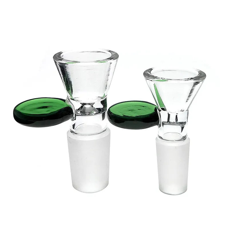 Poignée verte en verre transparent en verre bang en bois pour les piles à eau de gréement en verre avec un joint femelle de 14 mm / 18 mm