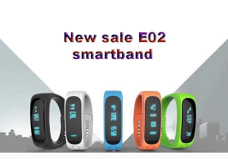 Smart Wristband E02 Bluetooth Waterproof Sports Wristband With Fitness Tracker Health Bracelet