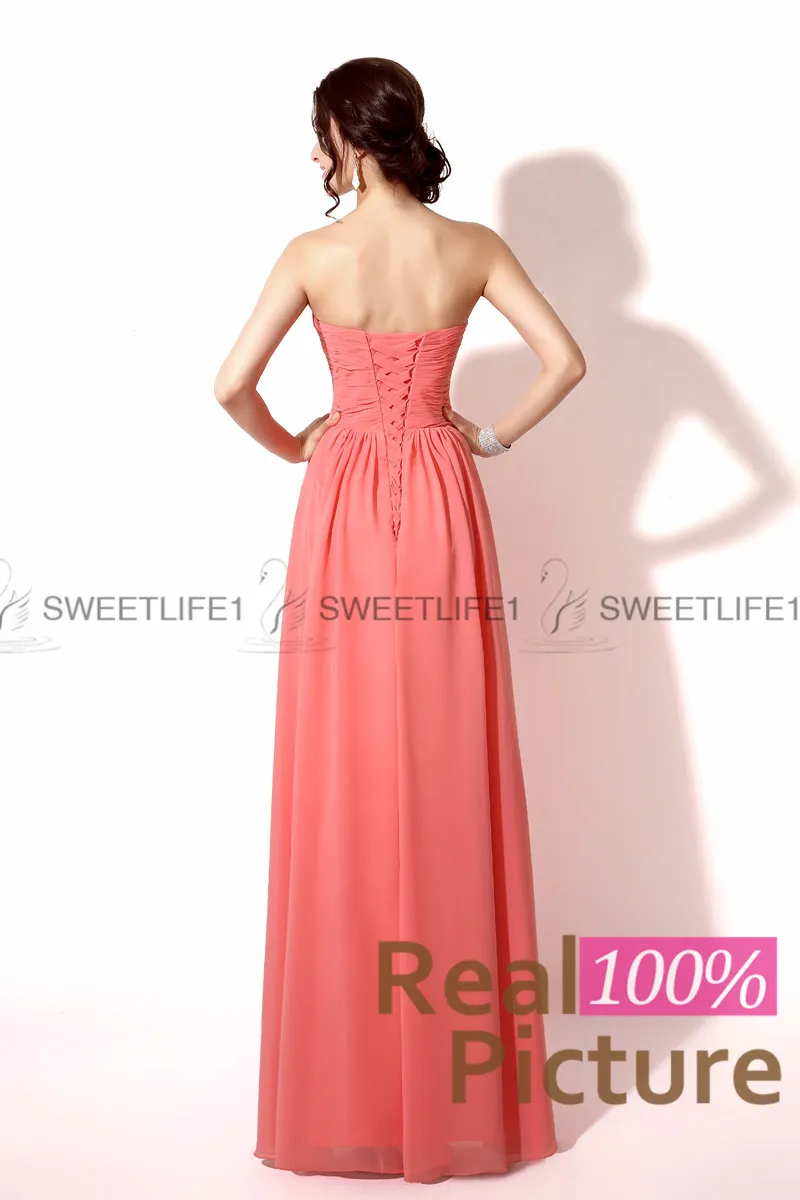 2020 Coral Bridesmaid Dresses Blush Mint Lilac Red Orange Chiffon Formal Maid of Honor Gowns A Line Sweetheart Floor Length Gowns