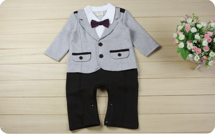 2019 herfst baby romper jongens gentleman lange mouw rompertjes kinderen ontspanning modellering klim kleding kinderen jumpsuits babykleding GR14