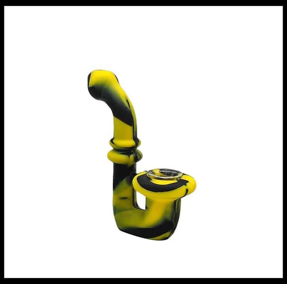 Colher de fumar de silicone Bubbler Rasta Color Silicone Handpipe 110mm Comprimento inteiro em 6822839