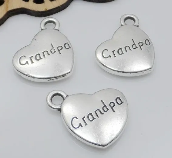 argento placcato ti amo fino alla luna e ritorno a forma di cuore charms braccialetti adatti sorella papà figlio mamma 14x18mm