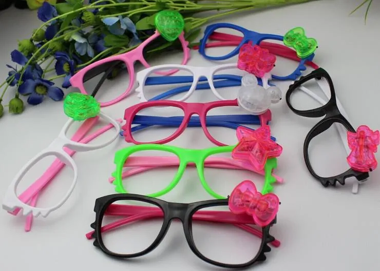 Led flash lunettes cadre enfants fille garçon dessin animé clignotant lumières lunettes fête bar événement fournitures décoration Noël enfants pas cher cadeau