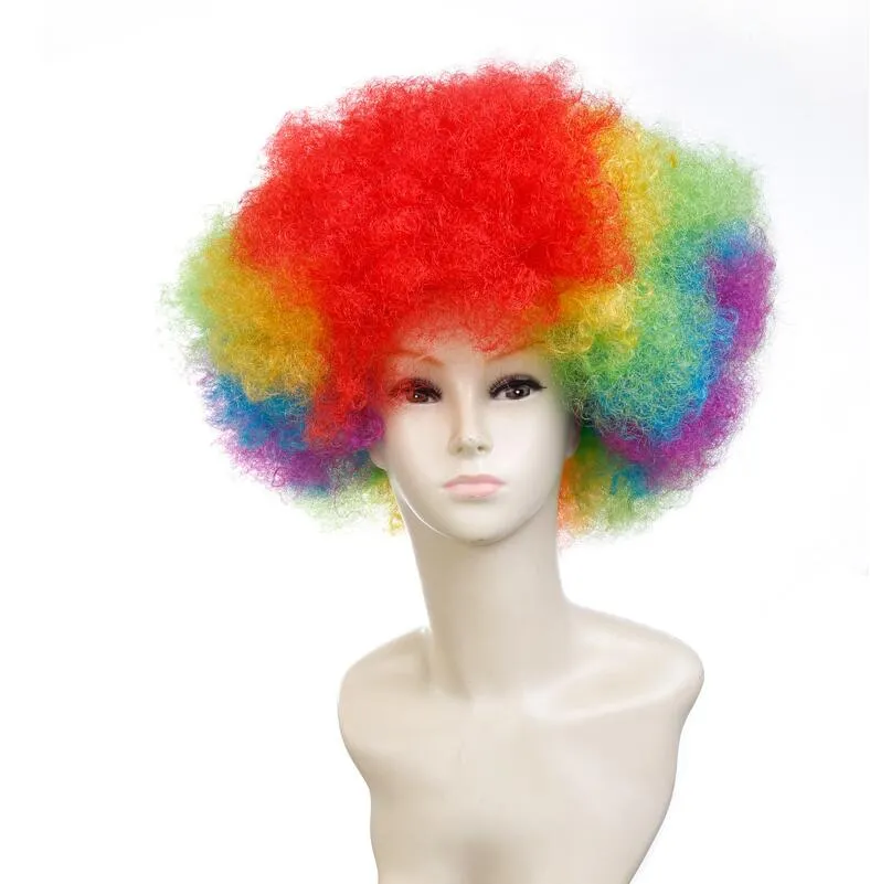 Halloween Christmas Explosive Head Wig Disco Fluffy voetbalfan Pruiken Circus Clown Fancy Dress Hair Nightclubs rekwisieten Xmas Party Cosplay Wig