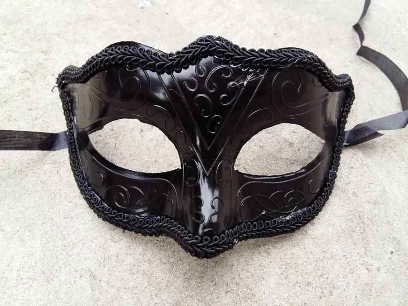 Womens Girls Black Lace Edge Venetian Masquerade Party Black Mask Mardi Gras Half Face Mask 