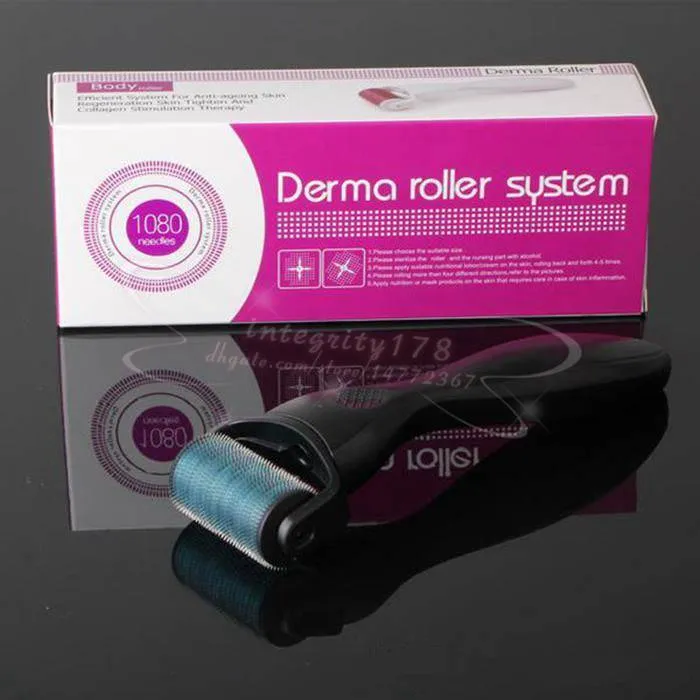 Titanium DRS 1080 Microneedle Derma Roller med utbytbar huvudkroppsrulle Mikronedle Terapi för celluliter och streckmärken