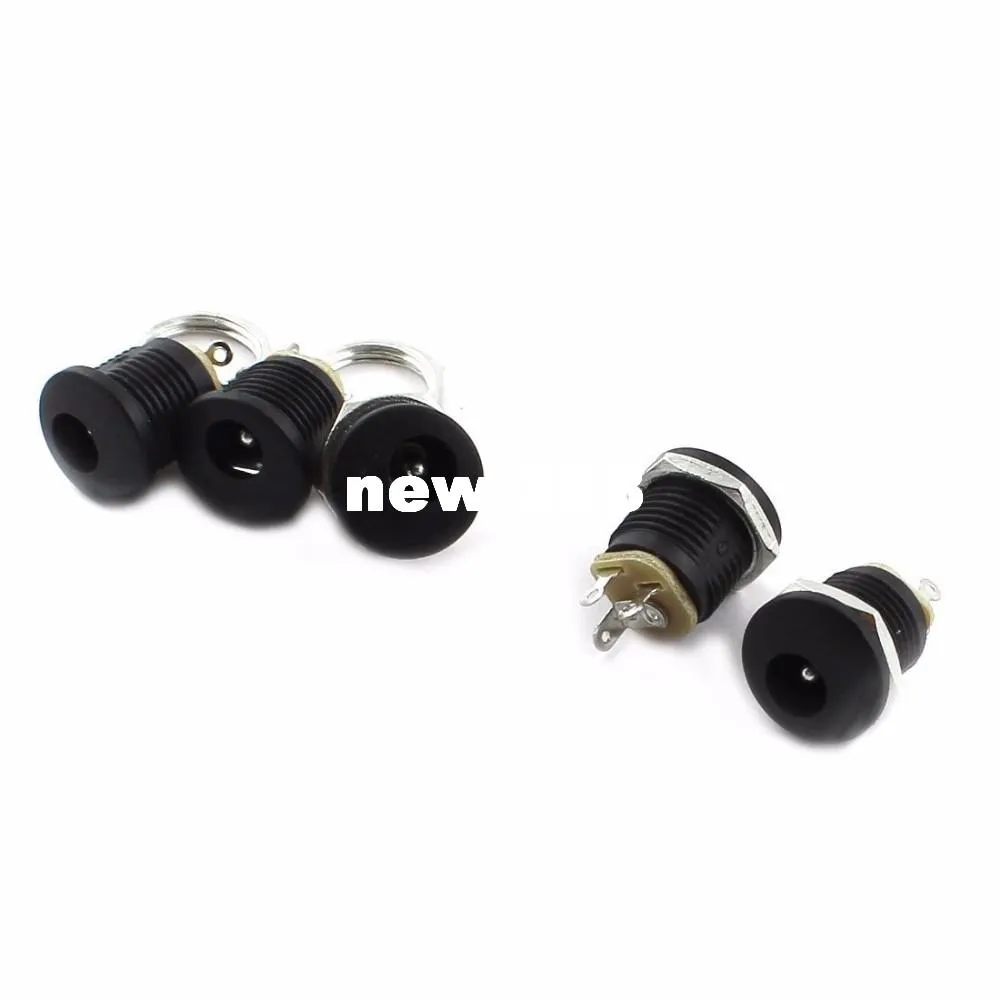 Panel Mount Male IC Sockets 10 Pack Copper 2-Pin DC Power Socket Jack ...