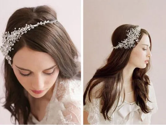 Underbara kristallbröllop Brudtiaras Crown Wedding Hair Jewelry 2015 Bridal Headpiece Hair Accessory Wear Hair Accessories Headd240i