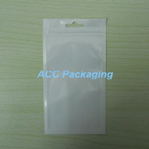 8,5 x 16 cm (3,3 x 6,3 Zoll) weiß/transparent, selbstklebende, wiederverschließbare Kunststoff-Einzelhandelsverpackung, gepackte Tasche, Einzelhandelsverpackung mit Loch zum Aufhängen