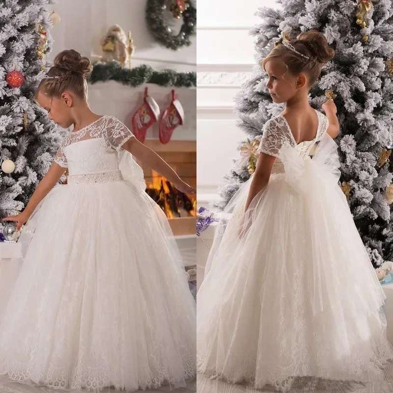 new Handmade Flower Little Girl Formal Dresses Princess Gown Dresse