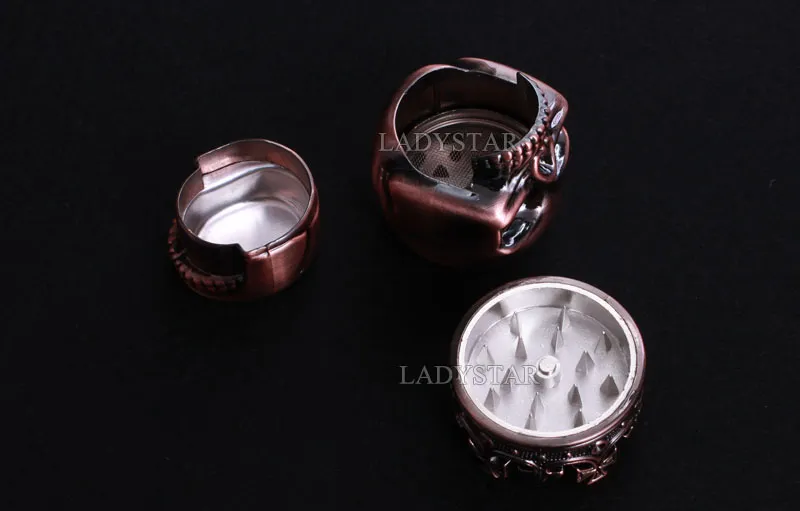 Smoking Accessories Skull Metal Alloy Tobacco Herb Grinder 3 Layer Parts Hand Cigarette Spice Crusher For L23
