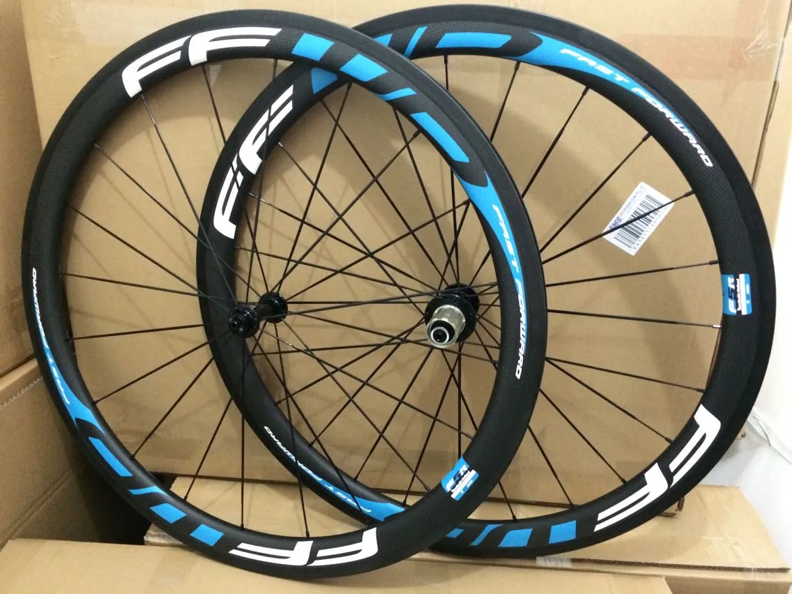 2019 aufkleber ffwd f4r weiß blau vollcarbon 38mm rennrad fahrrad laufradsatz 3 karat drahtreifen 11 geschwindigkeit fahrradräder freies verschiffen