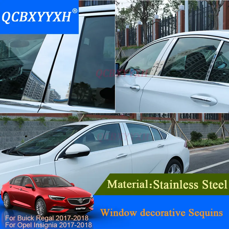 QCBXYYXH Auto Styling Für Buick Regal Opel Insignia 2017 2018 SedanCar Fenster Streifen Moulding Trim Dekoration Pailletten Auto Zubehör