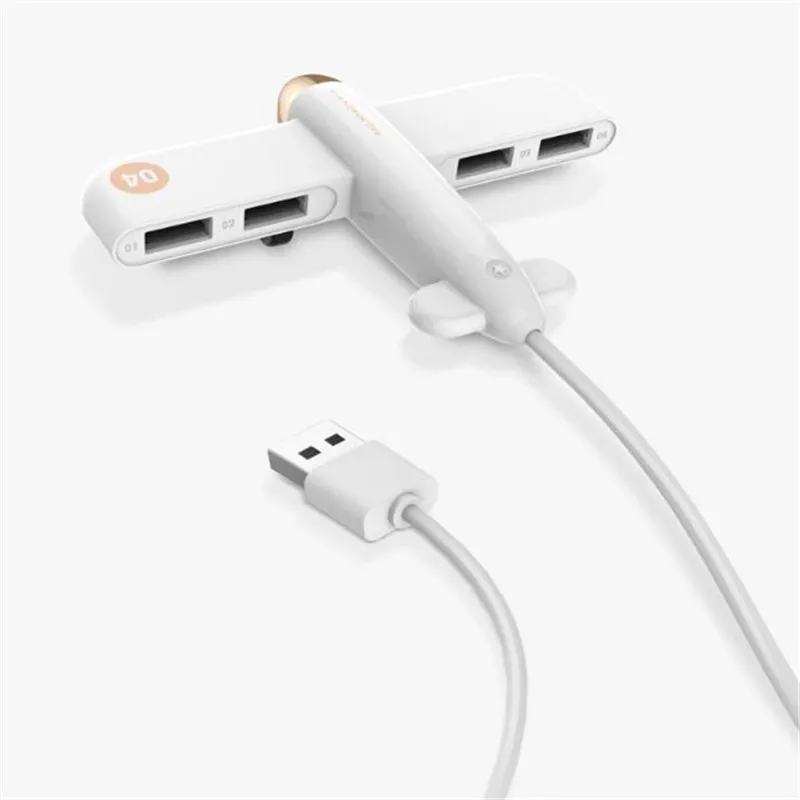 Chic AirPlain Shape USB Hubs 4 Portar USB Splitter Adapter USB 2.0 nav för bärbara dator tillbehör ZPG047