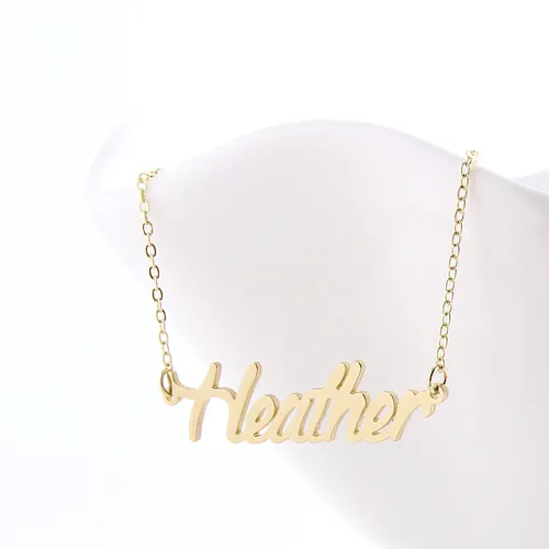Custom name necklace for Women gold & silver letters " Heather " Stainless Steel Personalized Pendant Nameplate Necklace ,NL-2404
