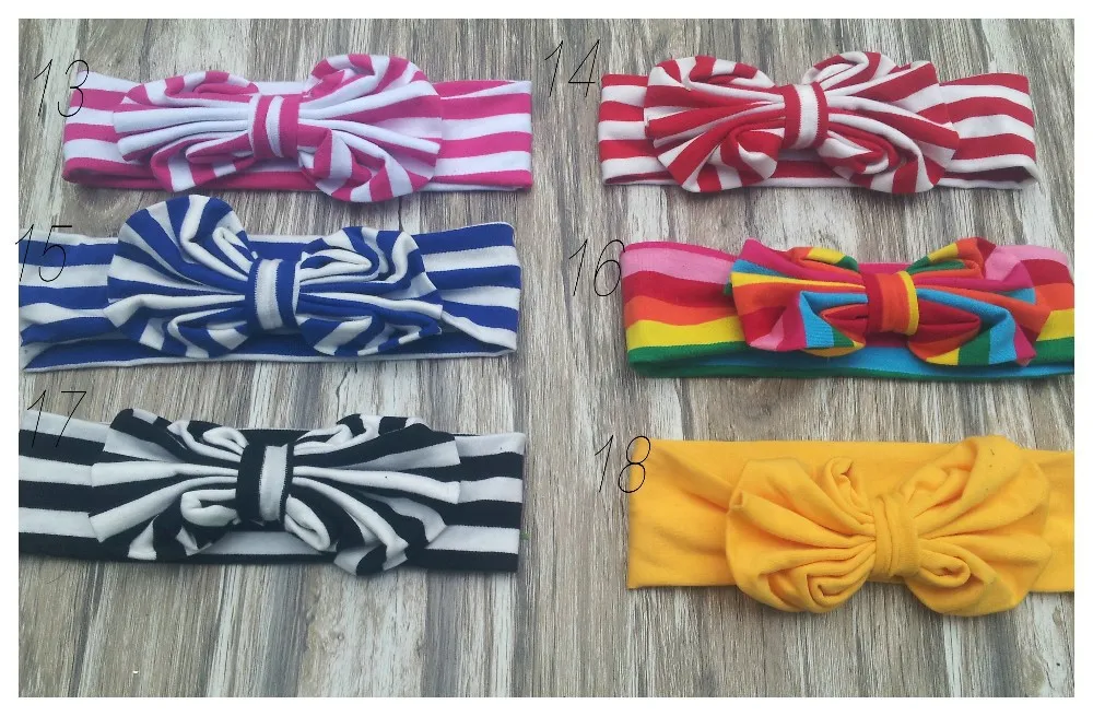 baby bronzin Metallic big bow Turban Twist Headband Head Wrap Twisted Knot Soft stripe Hairband chevron Headband HeadWrap FD6575