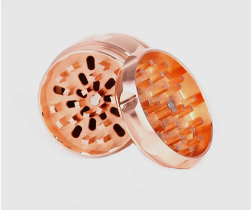 Four Drum Type Tobacco Grinder NEW 63mm Rose Gold Metal Is Zinc Alloy Manually Broken Tobacco Smoking