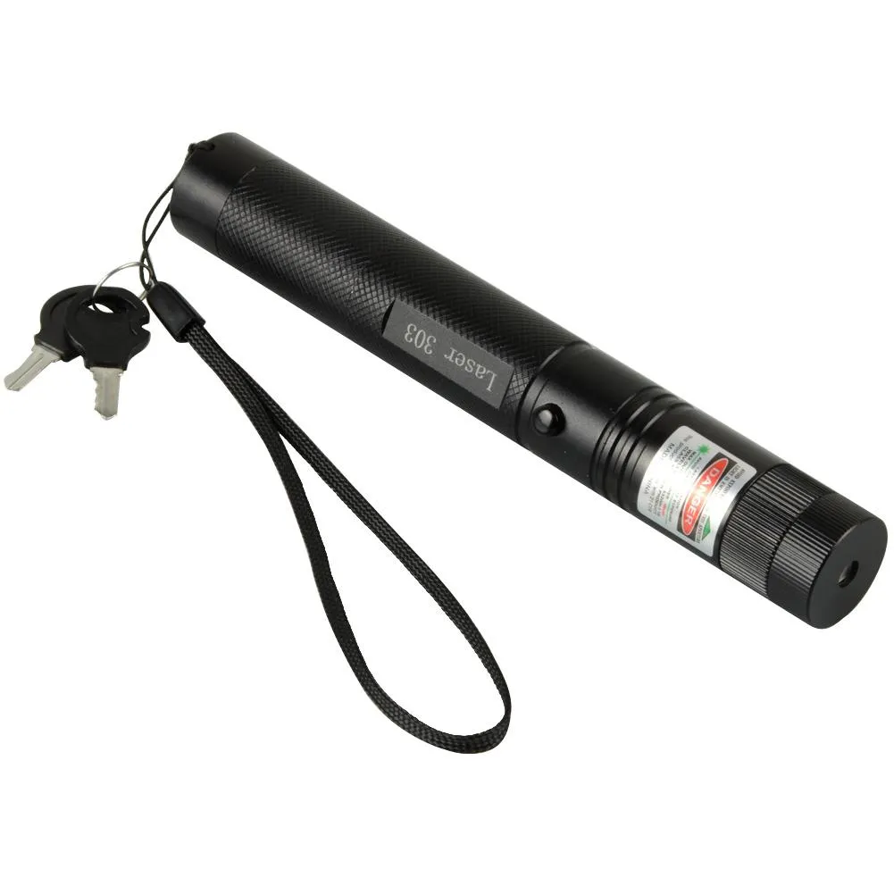 Лазер высокой мощности 532 нм 303 указателя Лазерная ручка Зеленый безопасный ключ без аккумулятора и зарядного устройства 7595940