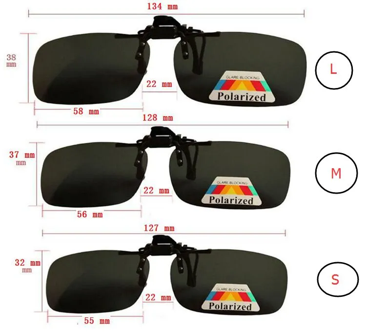 Mode Solglasögon Clip Myopia Polariserad Unisex Ultra-Light Lens på Solglasögon UV400 Körglasögon med förpackning Gratis DHL FedEx