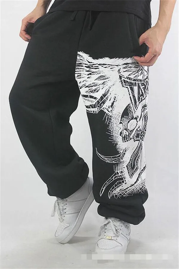 2016 Skull Deskorolka Hip-Hop Ruch Spodnie Męskie Spodnie Bawełniane Joggers Spodnie Luźne Spodnie Hip-Hop dla Man 